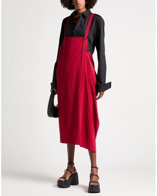 Y's Yohji Yamamoto Red Midi-Kleid
