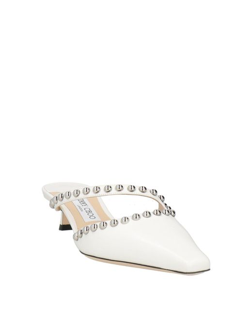 Jimmy Choo White Mules & Clogs