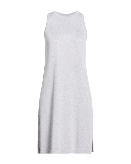 Peserico White Light Mini Dress Cotton, Viscose, Metallic Fiber
