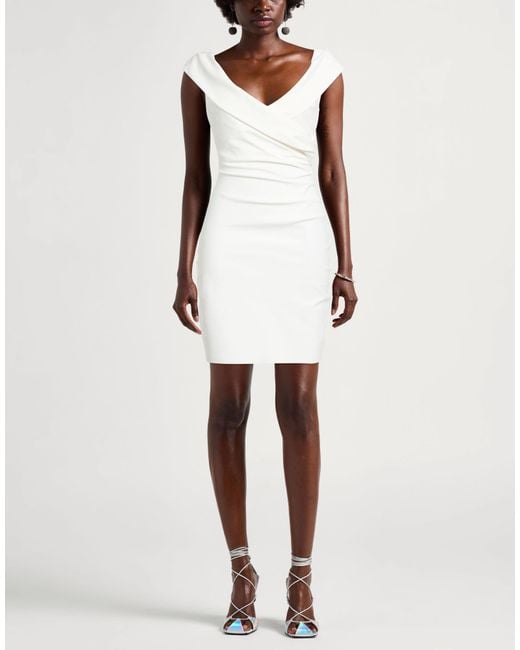 La Petite Robe Di Chiara Boni White Mini Dress Polyamide, Elastane