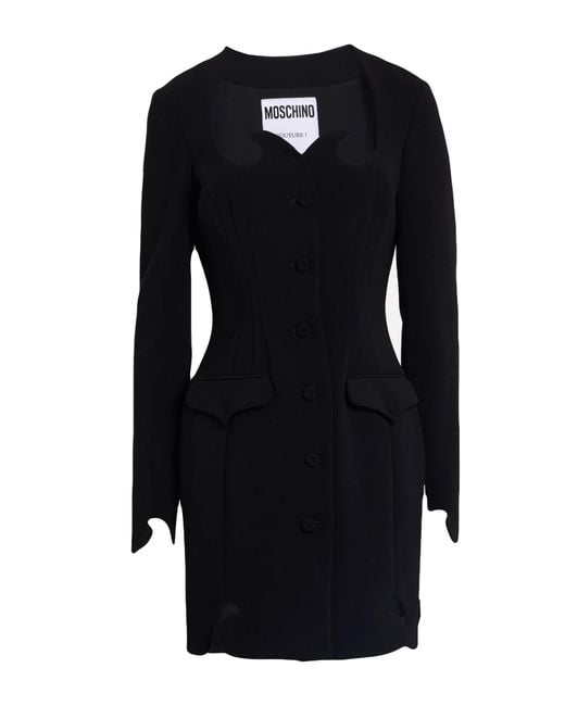 Moschino Black Mini Dress Polyester, Polyurethane