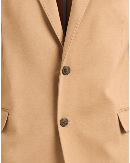 Bharnaba Natural Camel Suit Viscose, Polyamide, Elastane for men