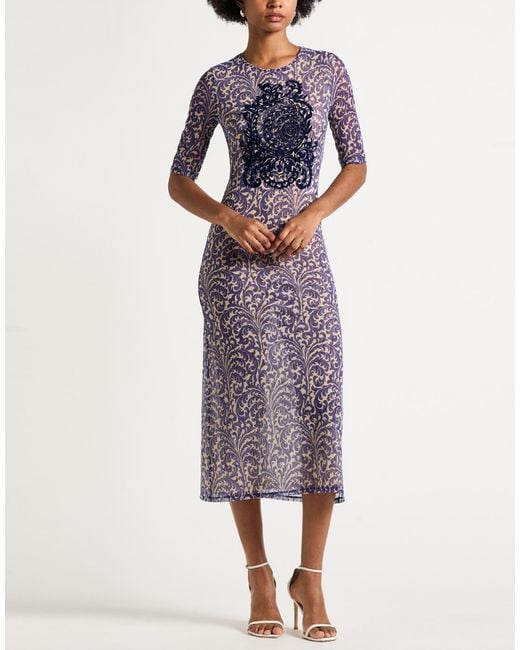 Etro Purple Midi Dress Polyamide, Elastane