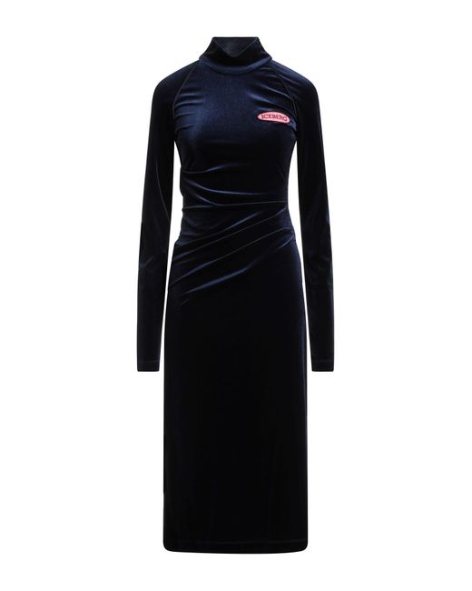Iceberg Blue Midi Dress Polyester, Elastane