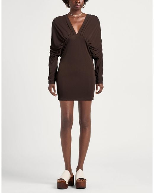 ViCOLO Brown Chocolate Mini Dress Polyester, Elastane