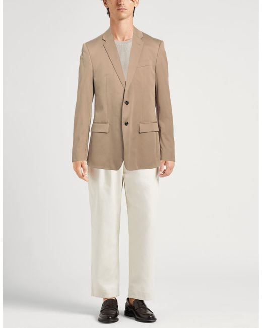 Dondup Natural Khaki Blazer Cotton, Silk, Elastane for men