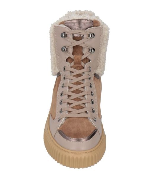 Voile Blanche Brown Camel Sneakers Leather, Shearling