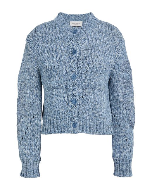 ERMANNO FIRENZE Blue Cardigan Cotton