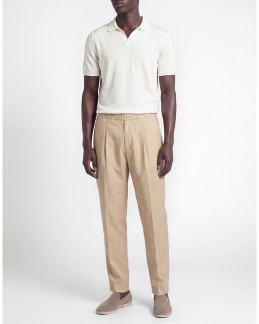 Low Brand Natural Cream Pants Virgin Wool for men