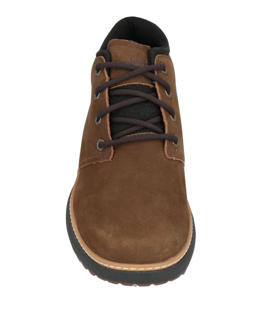 Timberland Brown Ankle Boots Leather, Textile Fibers for men