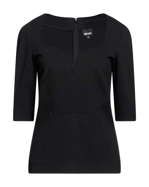 Just Cavalli Black Top Viscose, Polyamide, Elastane