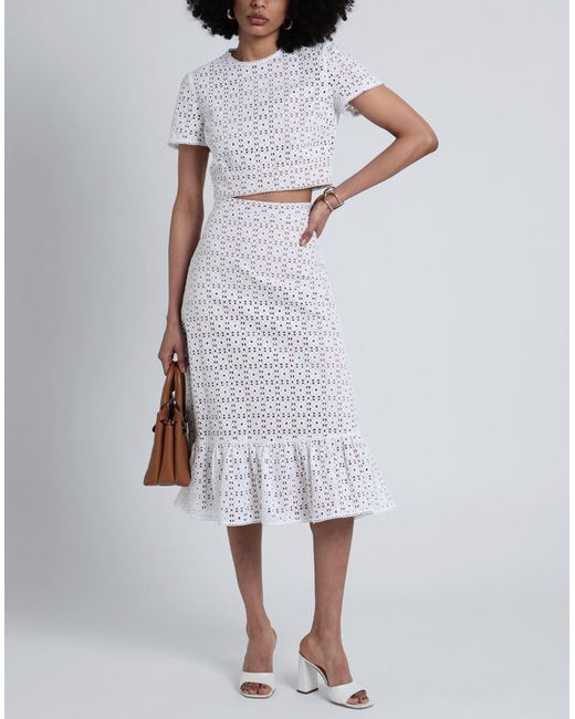MICHAEL Michael Kors White Midi Skirt