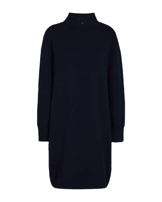 Gran Sasso Blue Mini Dress Virgin Wool, Viscose, Cashmere