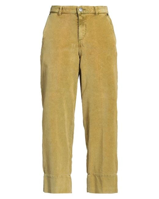 PT Torino Yellow Pants Cotton, Lyocell, Elastane