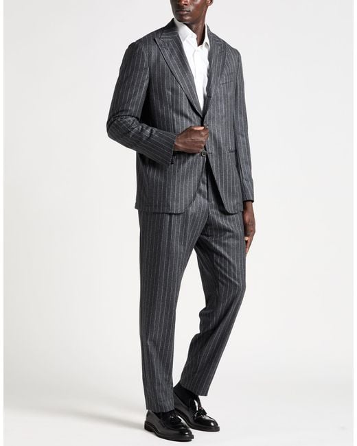 Sartoria Latorre Blue Charcoal Suit Virgin Wool for men