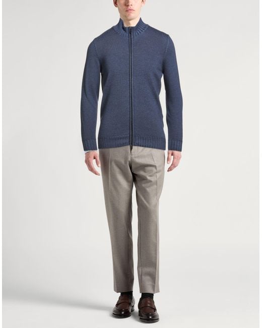 Moorer Blue Midnight Cardigan Virgin Wool for men