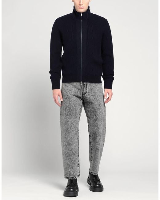 Gran Sasso Blue Midnight Cardigan Virgin Wool for men