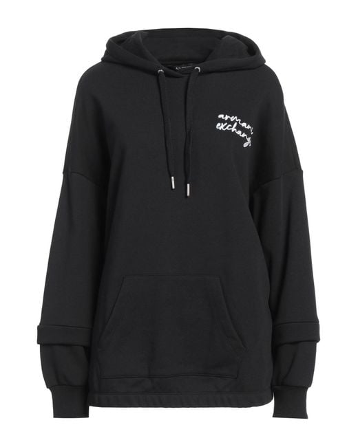 ARMANI EXCHANGE Black Sweatshirt Cotton, Polyester