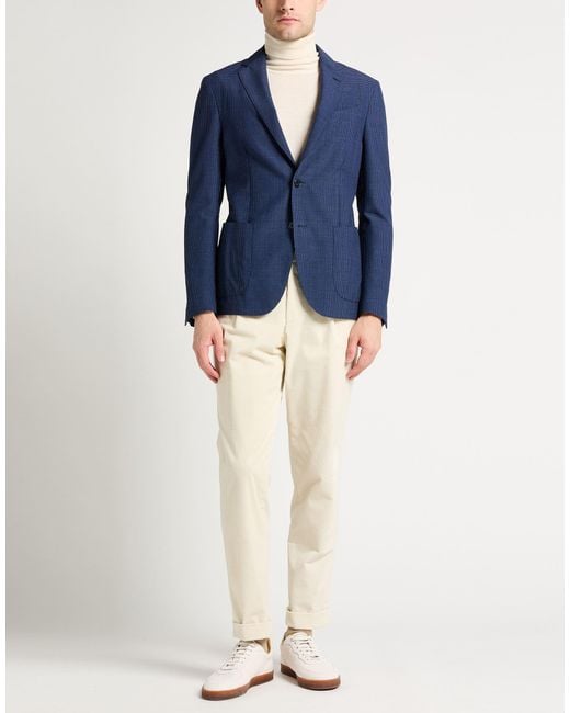 Lardini Blue Blazer Wool, Polyester, Elastane for men
