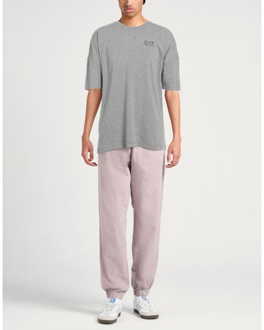 EA7 Gray T-Shirt Cotton, Elastane for men