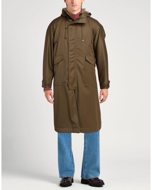 Jacob Cohen Brown Khaki Coat Virgin Wool for men