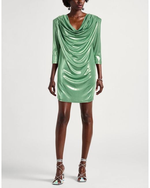 Gaelle Paris Green Mini Dress Polyester, Elastane