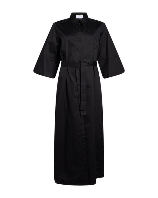 Kaos Black Midi Dress Cotton