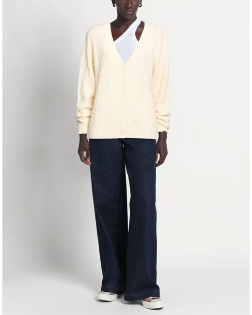 BLUE IV by ISABELLE VAN DEN ABEELE Natural Cream Cardigan Polyester, Acrylic, Wool, Elastane