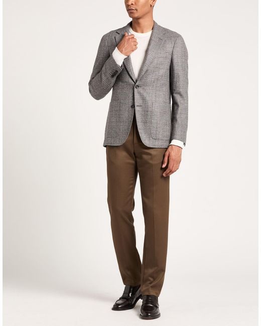 Canali Gray Blazer Wool, Polyester for men