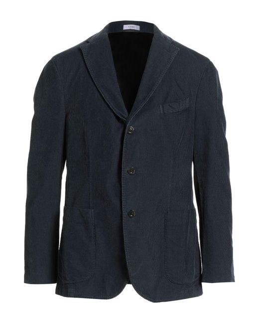 Boglioli Men's Blue Blazer Cotton Modal Elastane