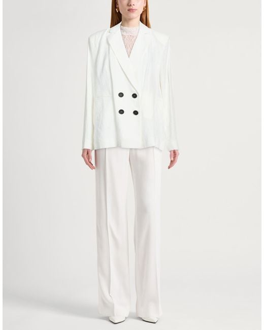 Liviana Conti White Blazer Viscose, Linen