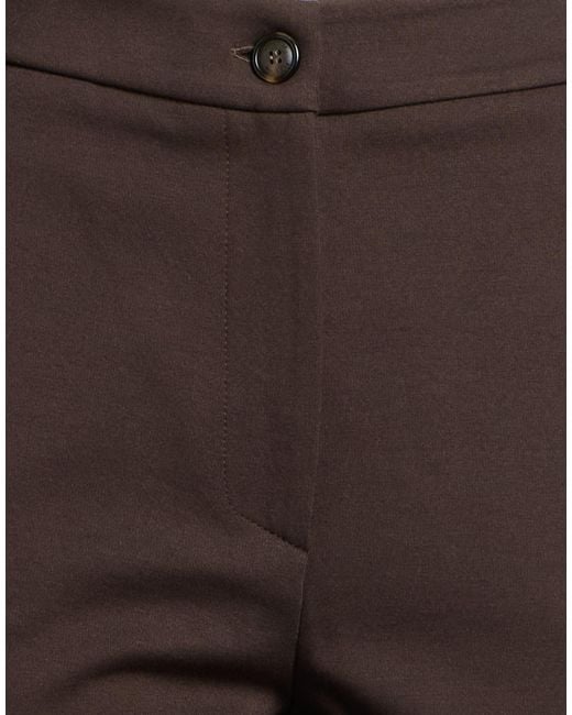 White Wise Brown Dark Pants Viscose, Polyamide, Elastane