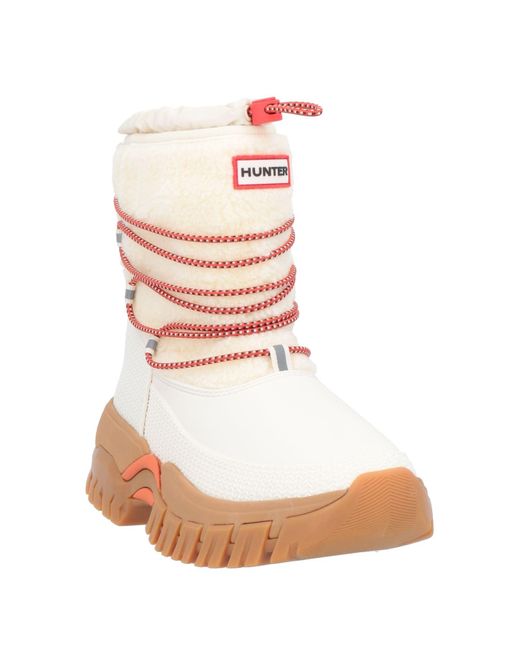 Hunter White Ankle Boots