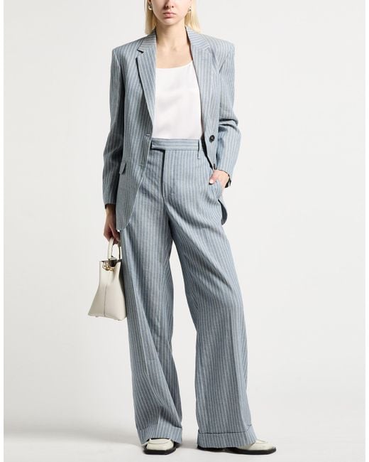 Brunello Cucinelli Blue Pants Linen, Cotton, Hemp