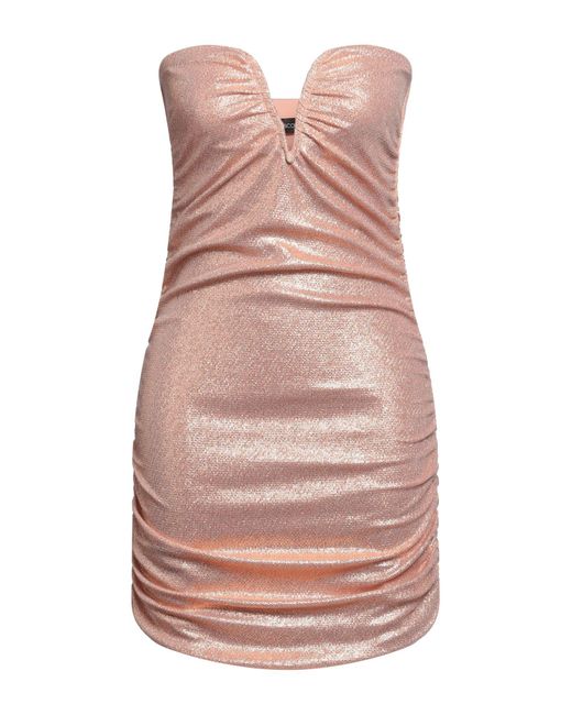 VANESSA SCOTT Pink Mini Dress Nylon, Metallic Fiber, Elastane