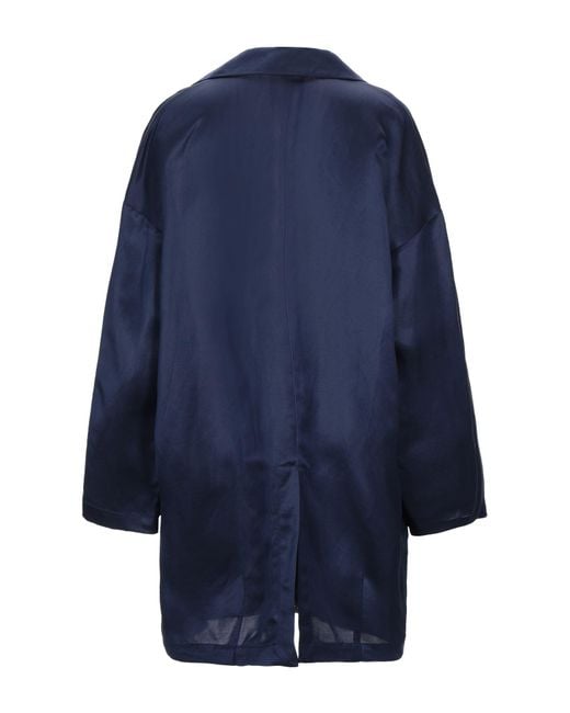 Semicouture Blue Overcoat & Trench Coat