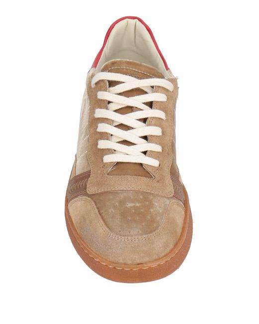 Date Brown Camel Sneakers Leather, Textile Fibers for men