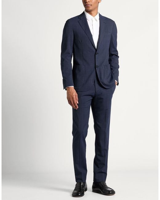 Lardini Blue Suit Wool, Polyester, Elastane for men