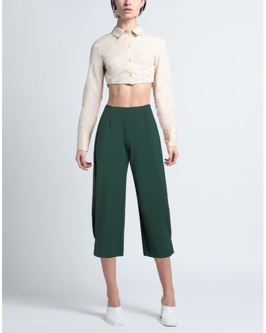 Rose' A Pois Green Emerald Pants Viscose, Nylon, Elastane