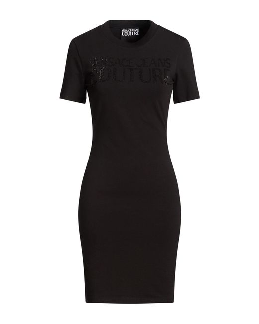 Versace Jeans Couture Black Mini Dress Cotton, Elastane