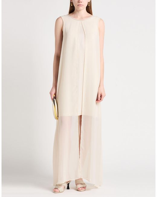 Peserico White Mini Dress Polyester, Viscose