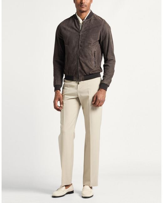 Moorer Brown Charcoal Jacket Sheepskin, Polyester for men