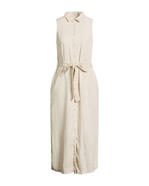 120% Lino White Midi Dresses