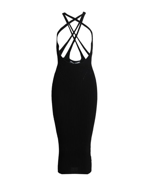 ANDREADAMO Black Midi Dress