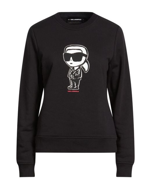 Karl Lagerfeld Black Sweatshirt Organic Cotton, Elastane