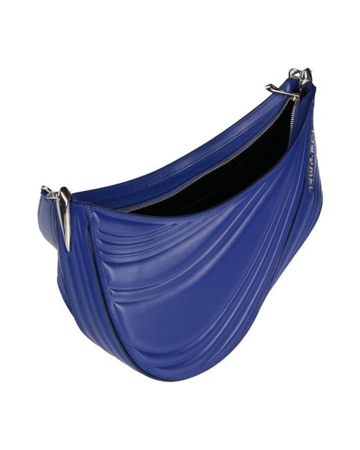 Mugler Blue Cross-Body Bag Leather