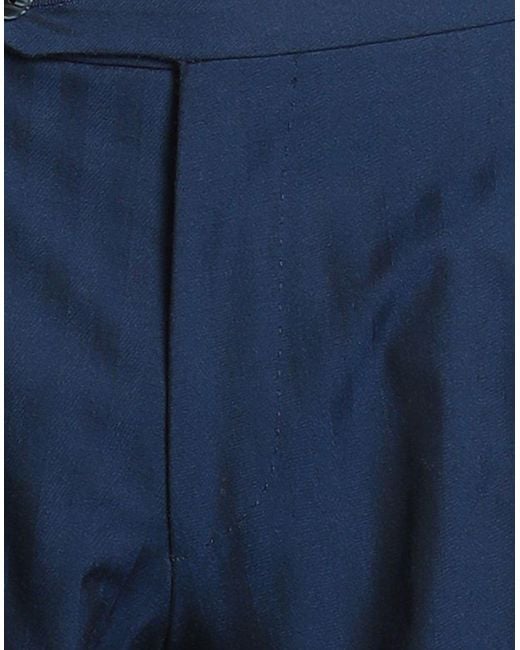 Luigi Bianchi Blue Pants Virgin Wool, Cotton for men