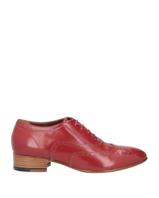 A.Testoni Red Lace-up Shoes