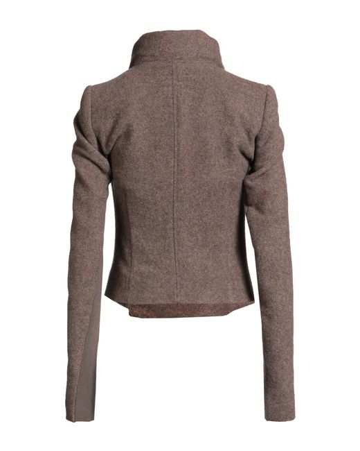 Rick Owens Brown Khaki Jacket Virgin Wool