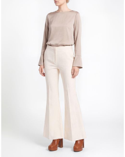 Etro White Ivory Pants Viscose, Elastane